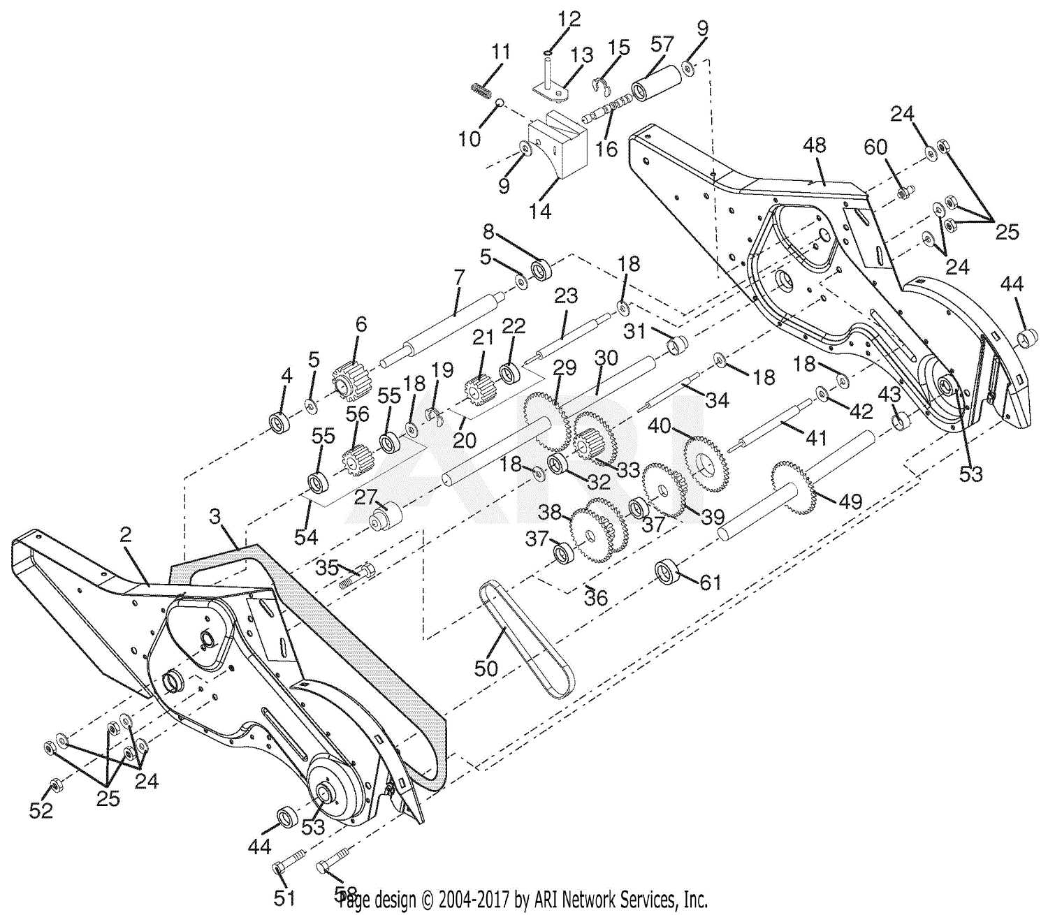 craftsman rear tine tiller parts diagram