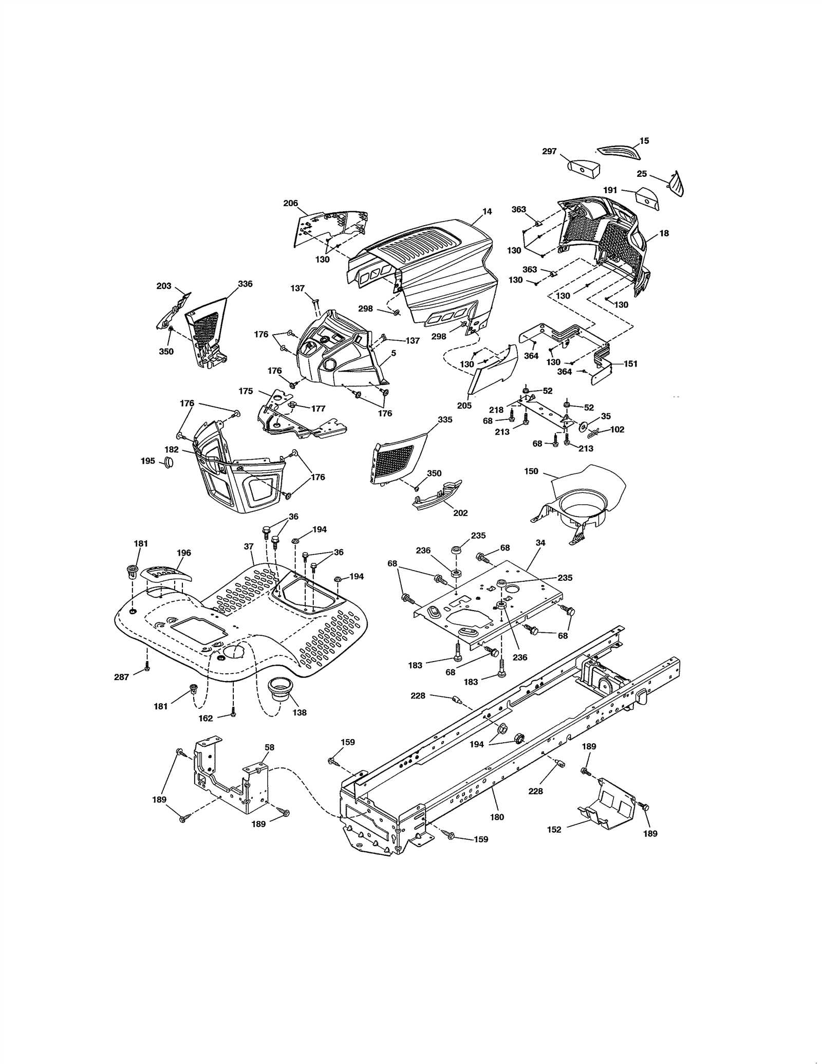 craftsman riding mower parts diagram