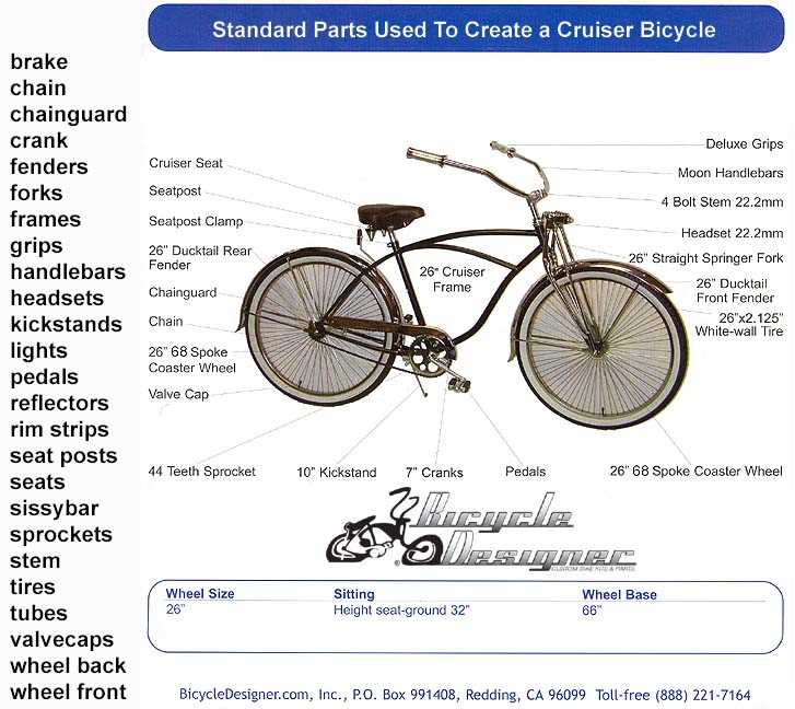 cruiser bike parts diagram