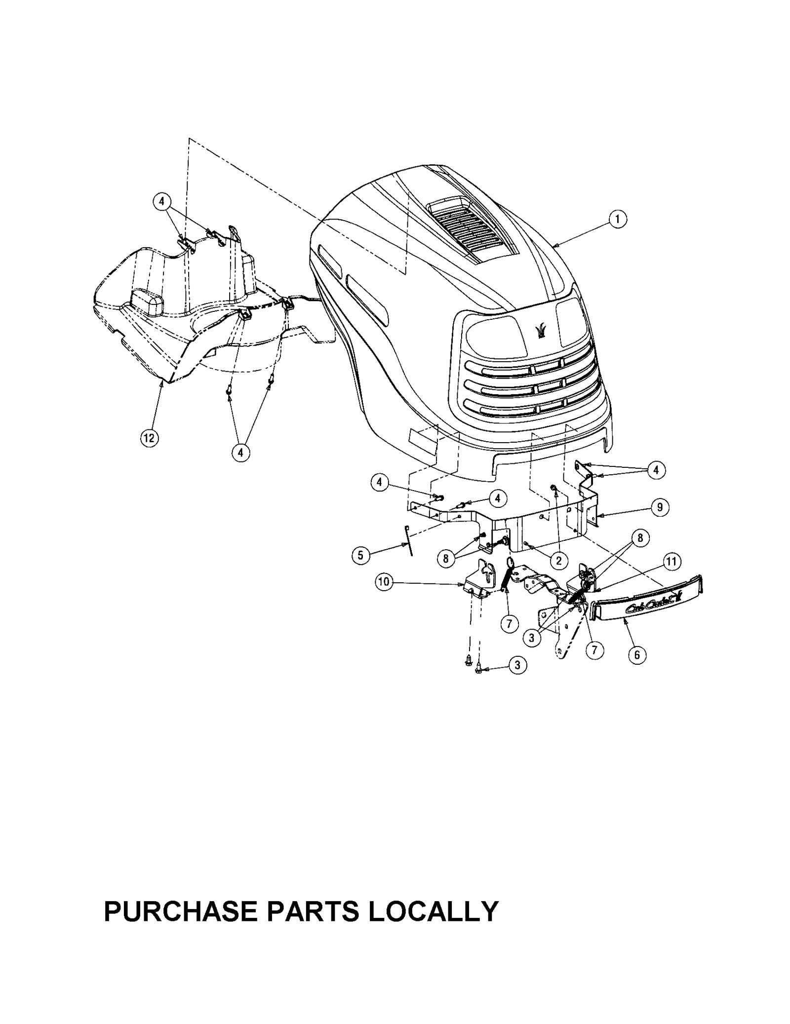 cub cadet 1045 parts diagram