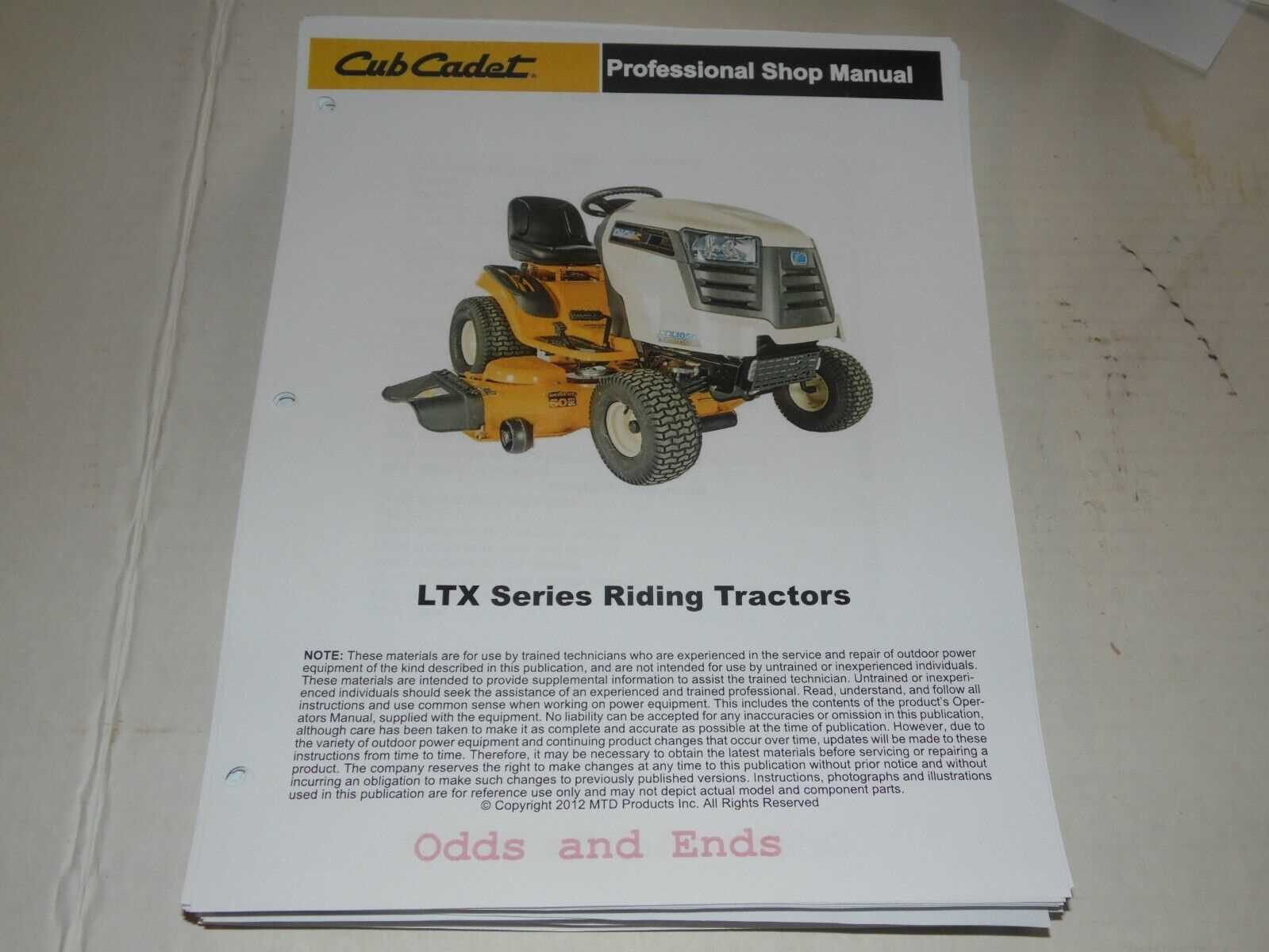 cub cadet ltx 1042 parts diagram