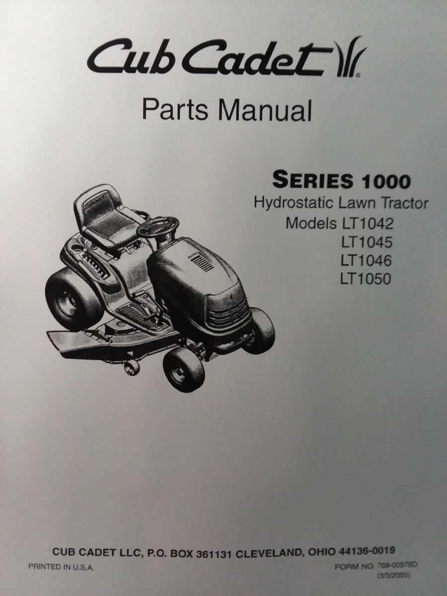 cub cadet ltx1045 parts diagram