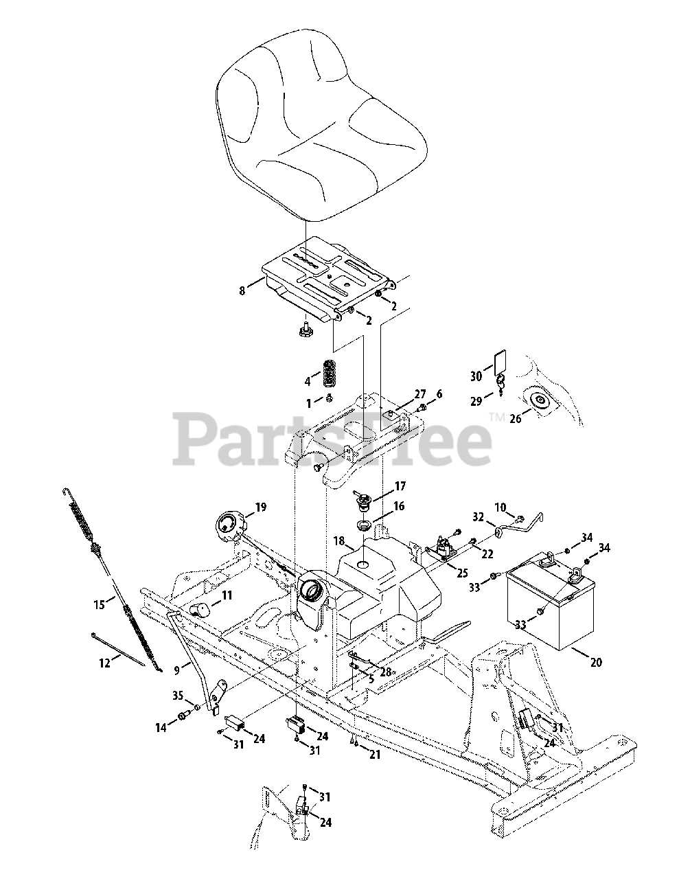 craftsman r1000 riding mower parts diagram