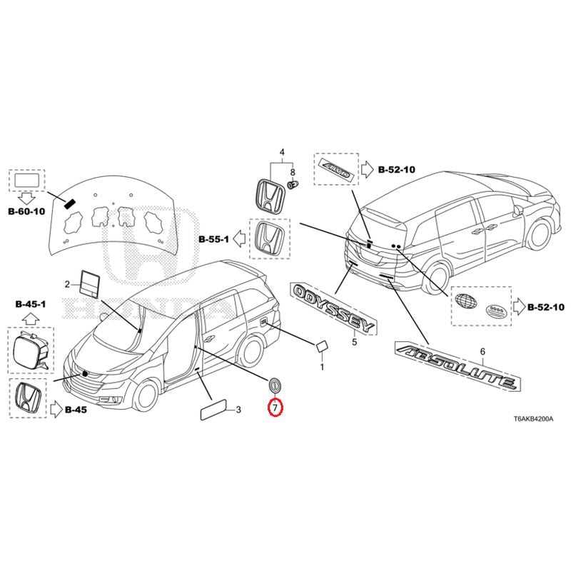 honda odyssey body parts diagram