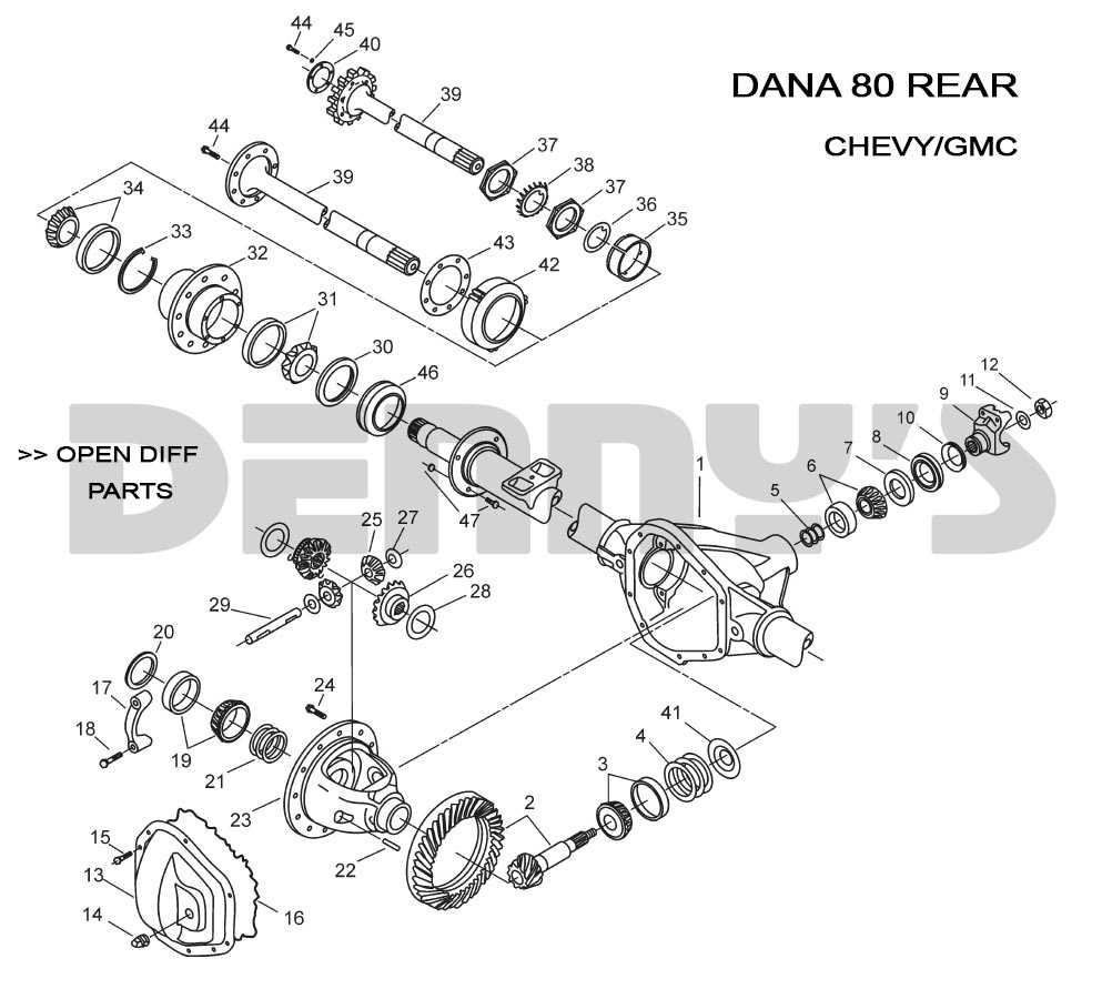 dana 80 parts diagram