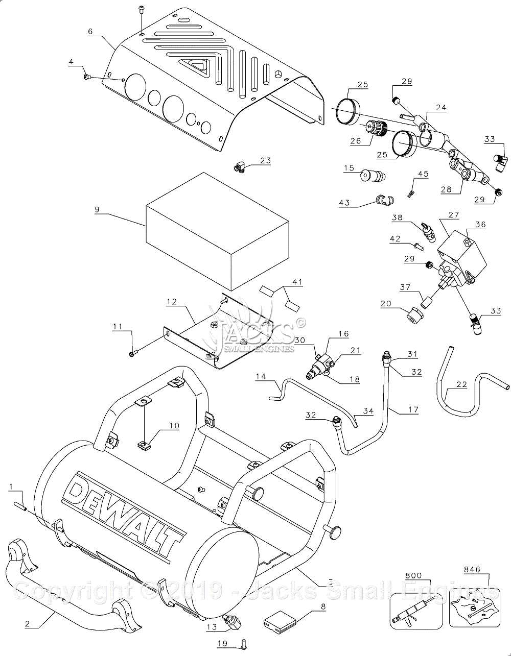 dewalt air compressor parts diagram