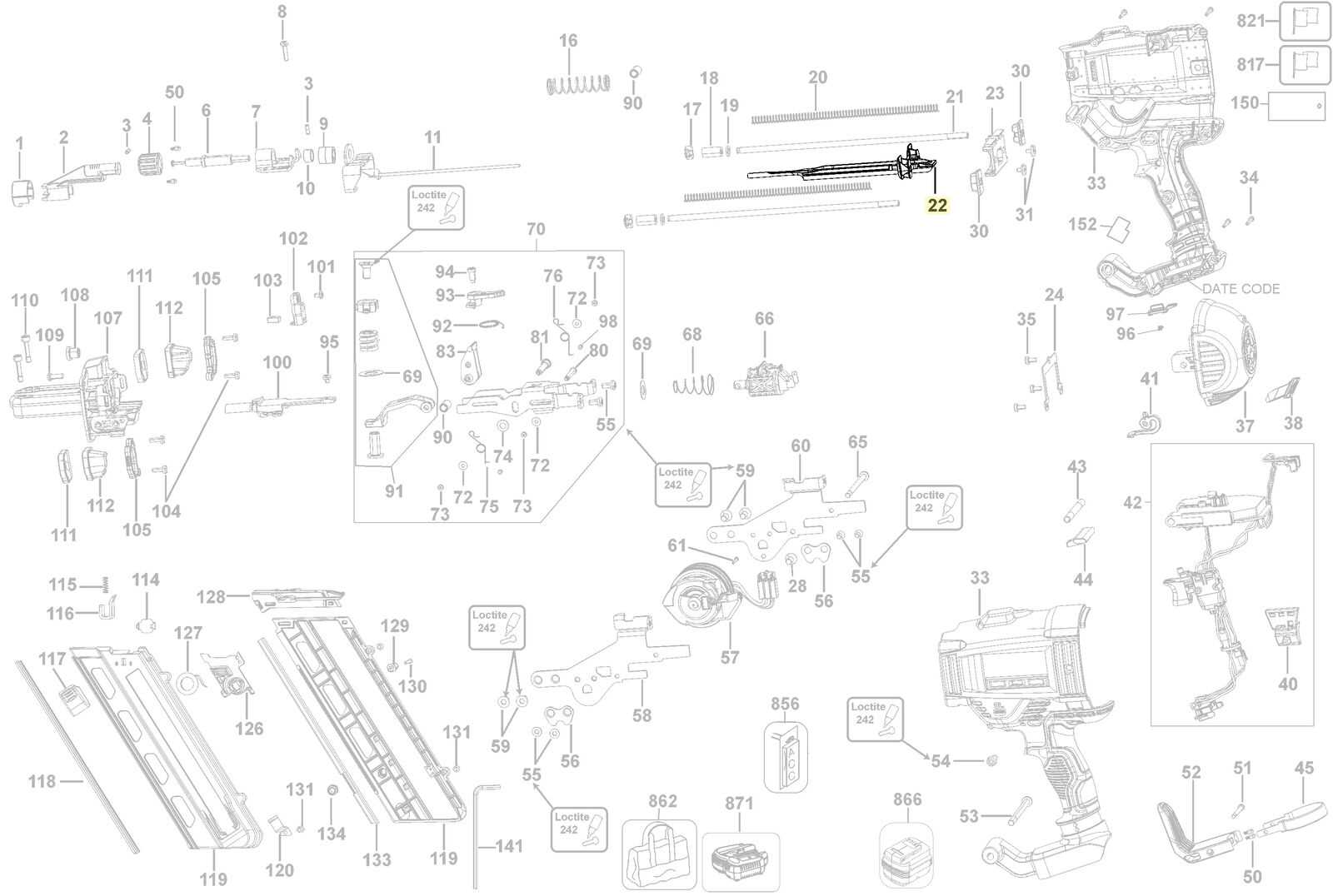 dewalt dcn692 parts diagram