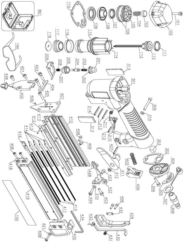 dewalt nail gun parts diagram