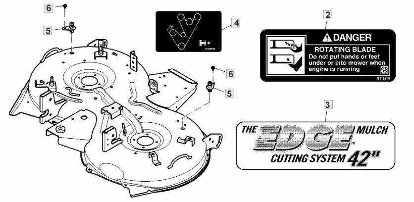 john deere freedom 42 mulching deck parts diagram