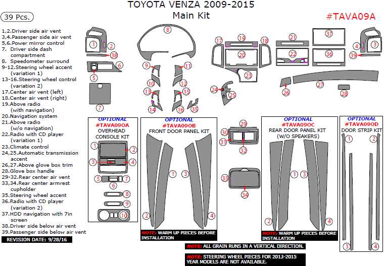 toyota venza parts diagram