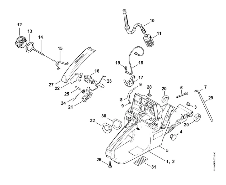 stihl br 350 parts diagram