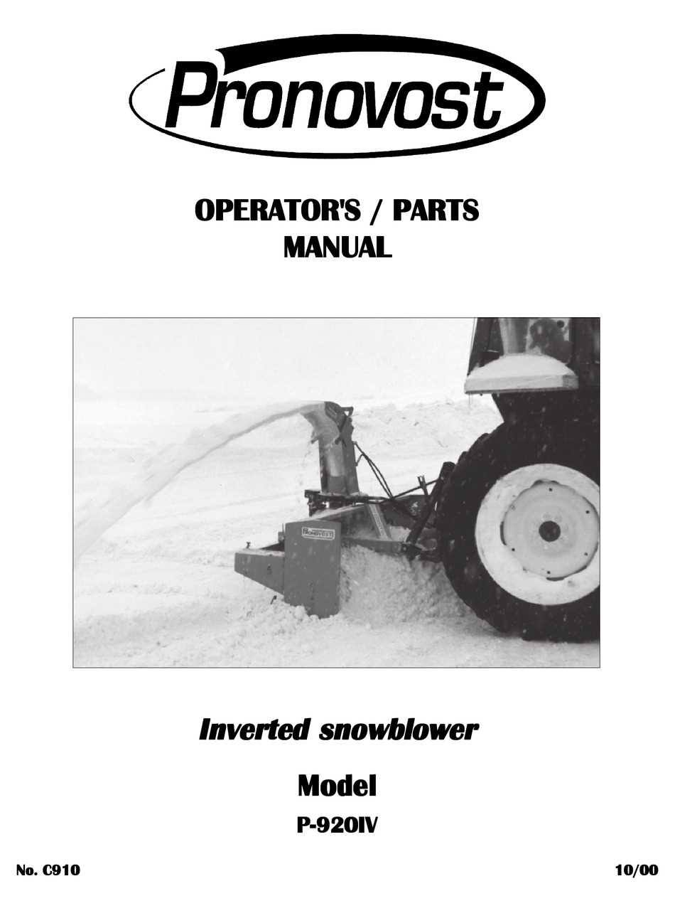 pronovost snowblower parts diagram