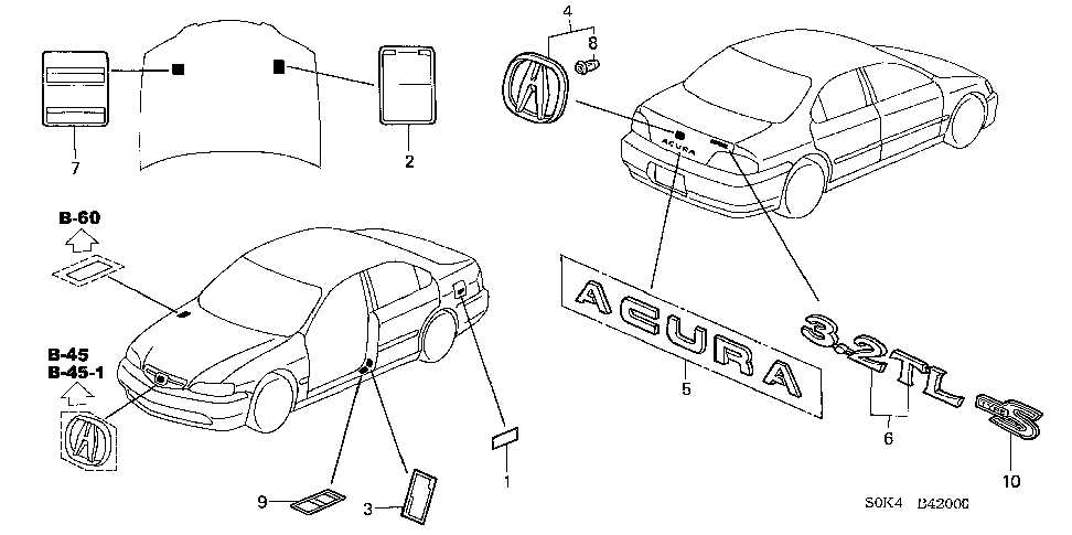 exterior honda civic body parts diagram