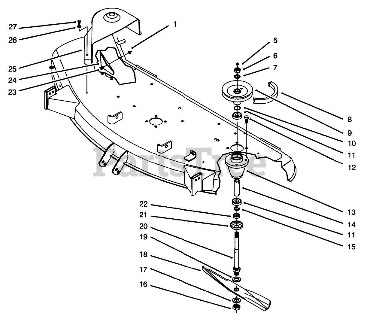 john deere la115 mower deck parts diagram