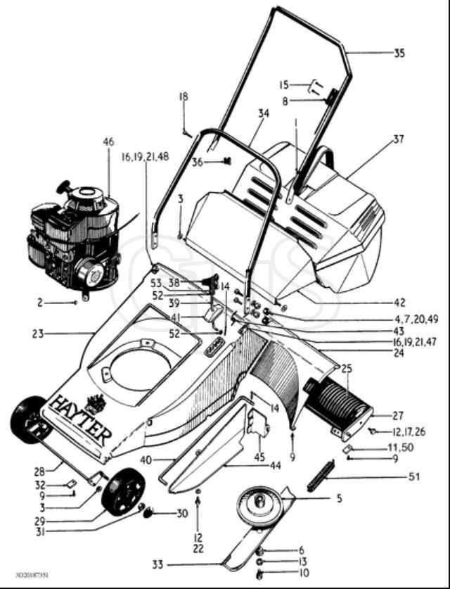 push lawn mower parts diagram