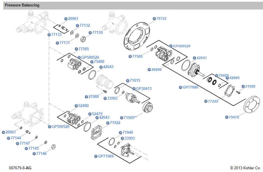 kohler coralais shower parts diagram