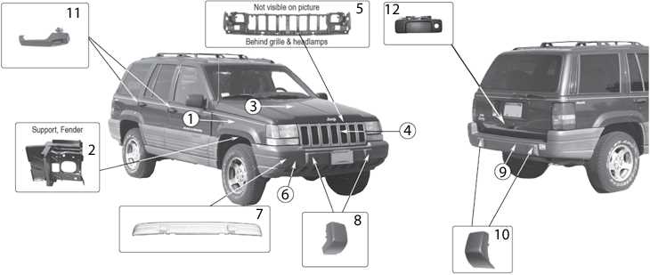 jeep grand cherokee body parts diagram