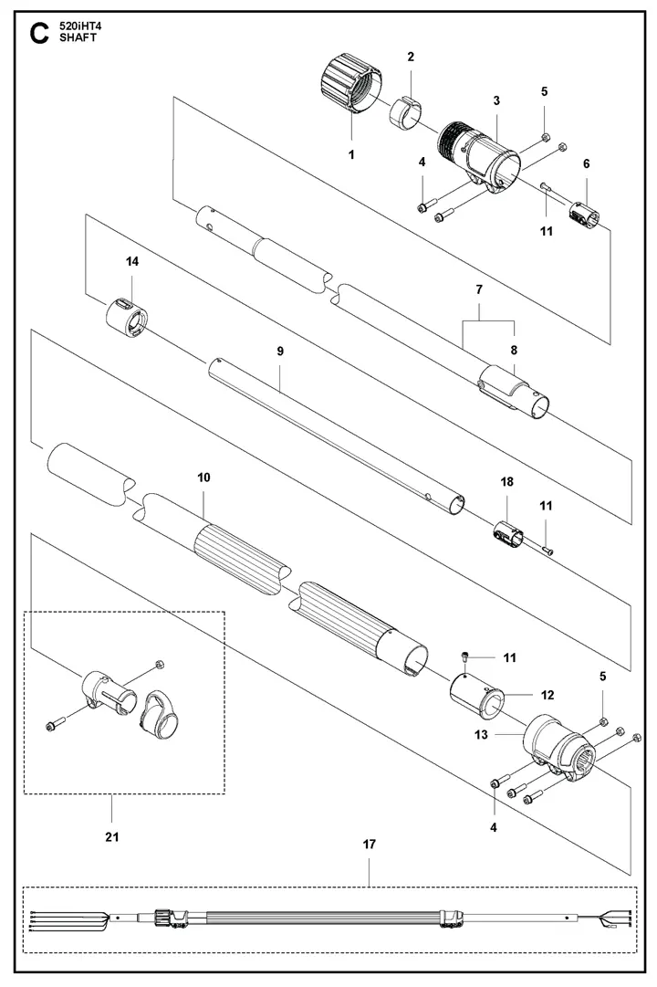 husqvarna hedge trimmer parts diagram