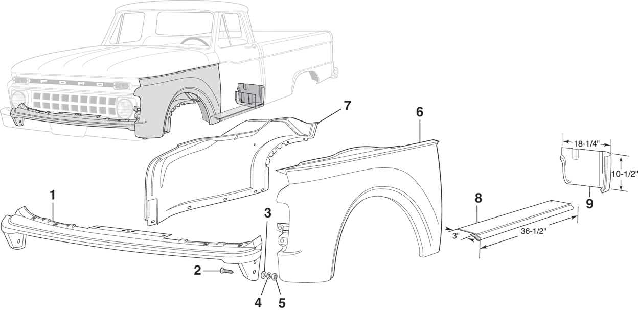 ford body parts diagram