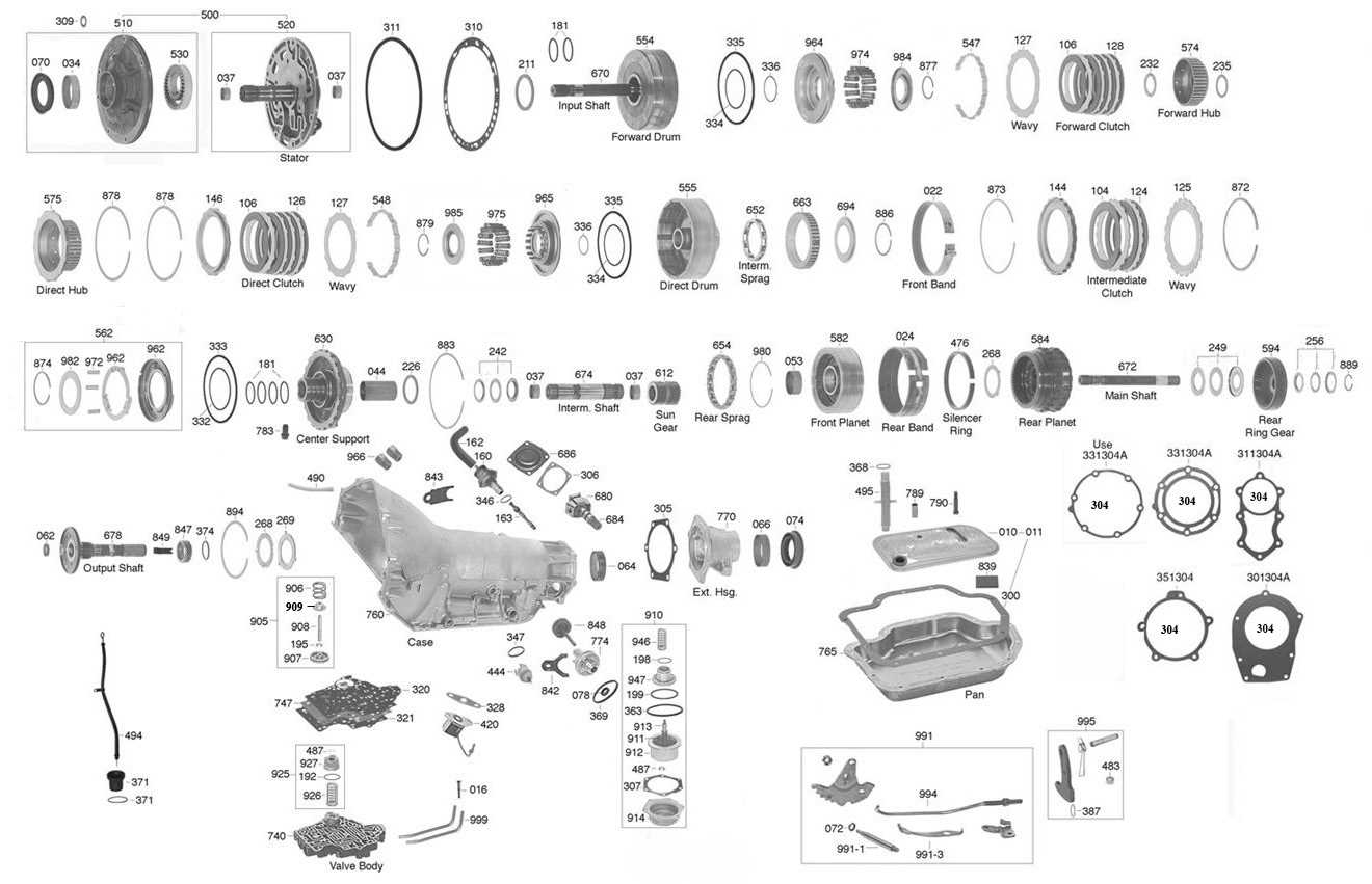 ford c4 transmission parts diagram