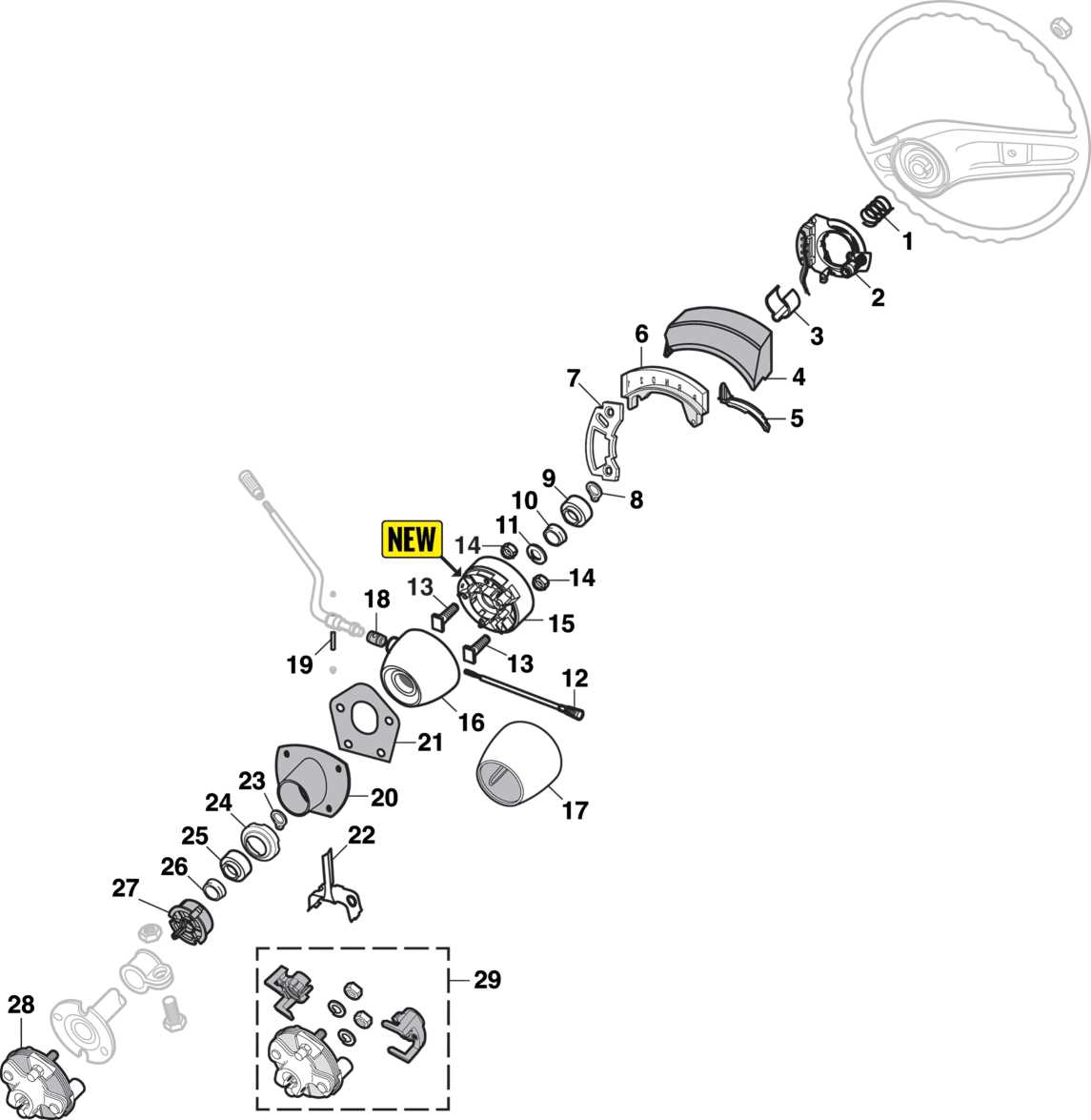 ford steering column parts diagram