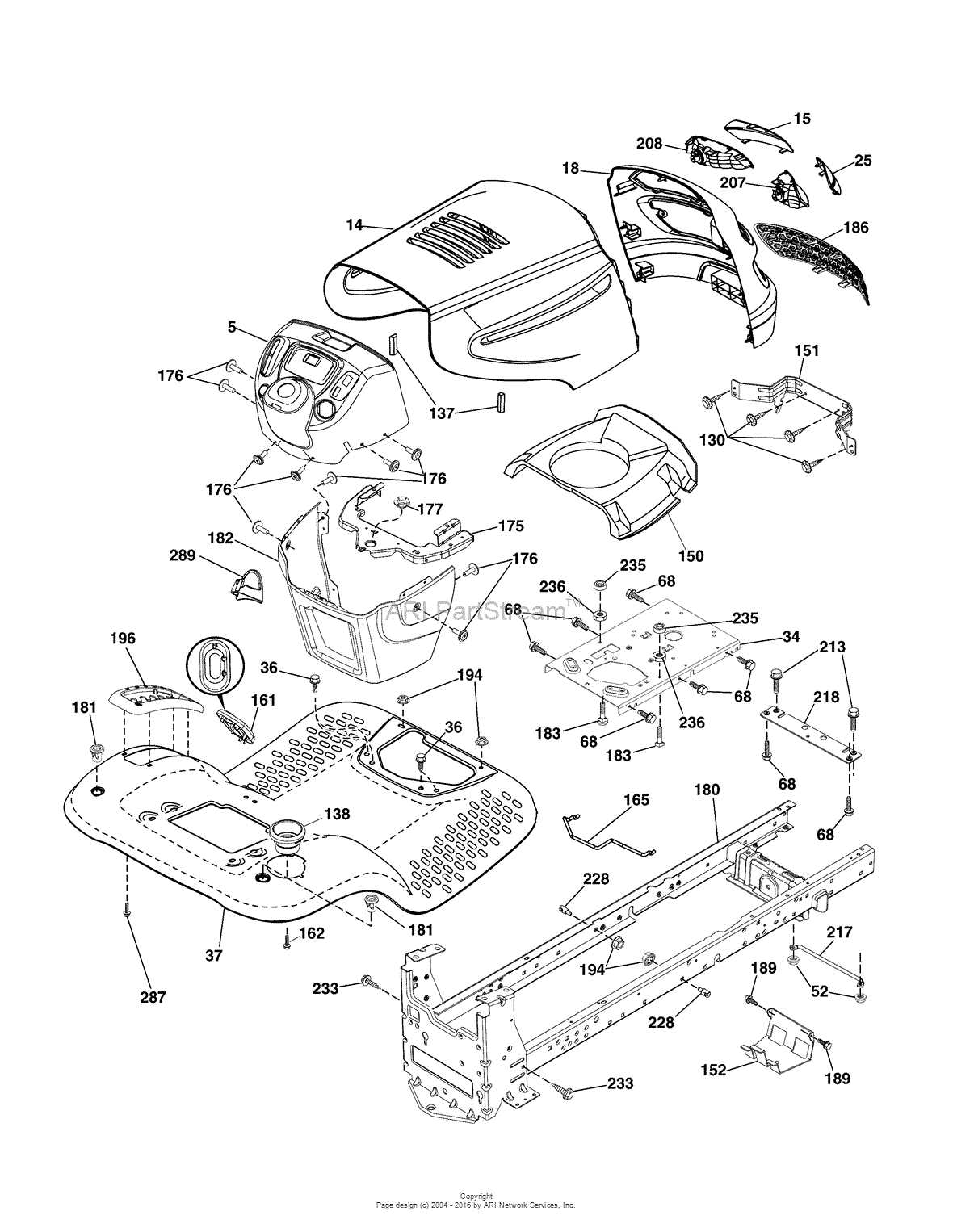 murray riding lawn mower parts diagram