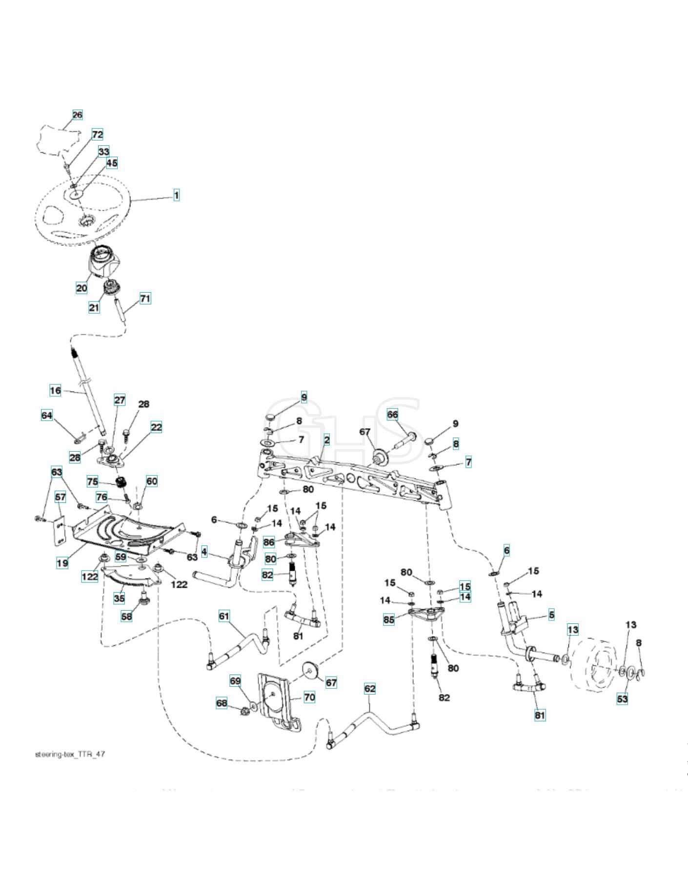 husqvarna steering parts diagram