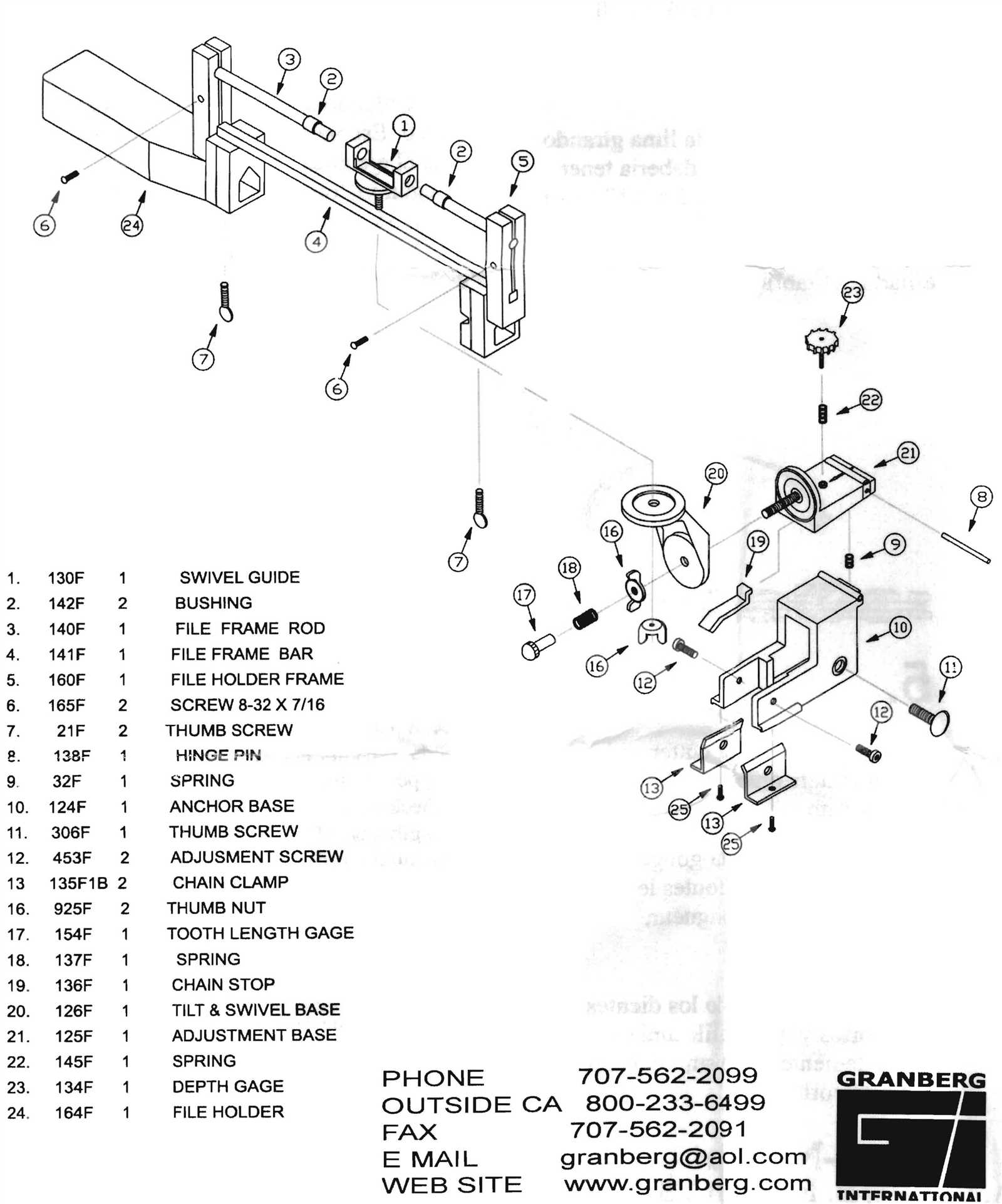 oregon chainsaw sharpener parts diagram