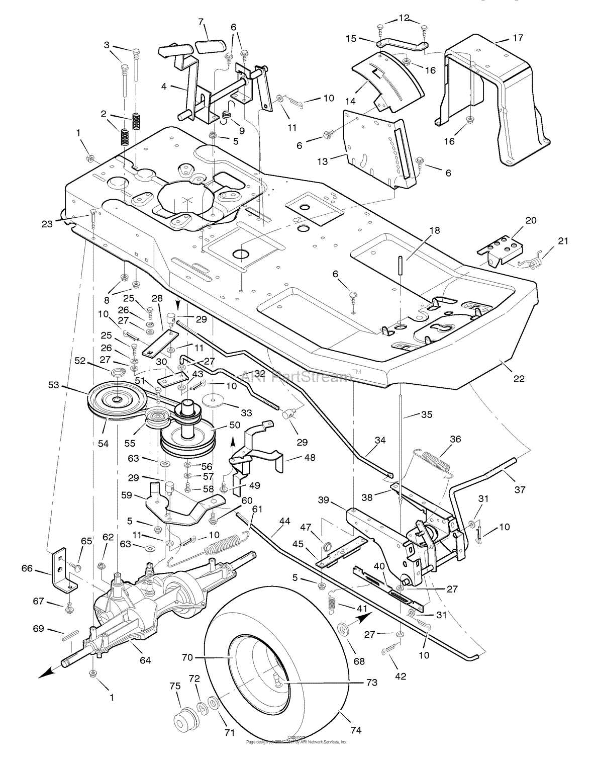 murray riding lawn mower parts diagram