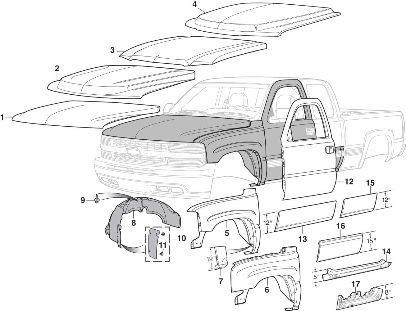 2013 chevy silverado parts diagram