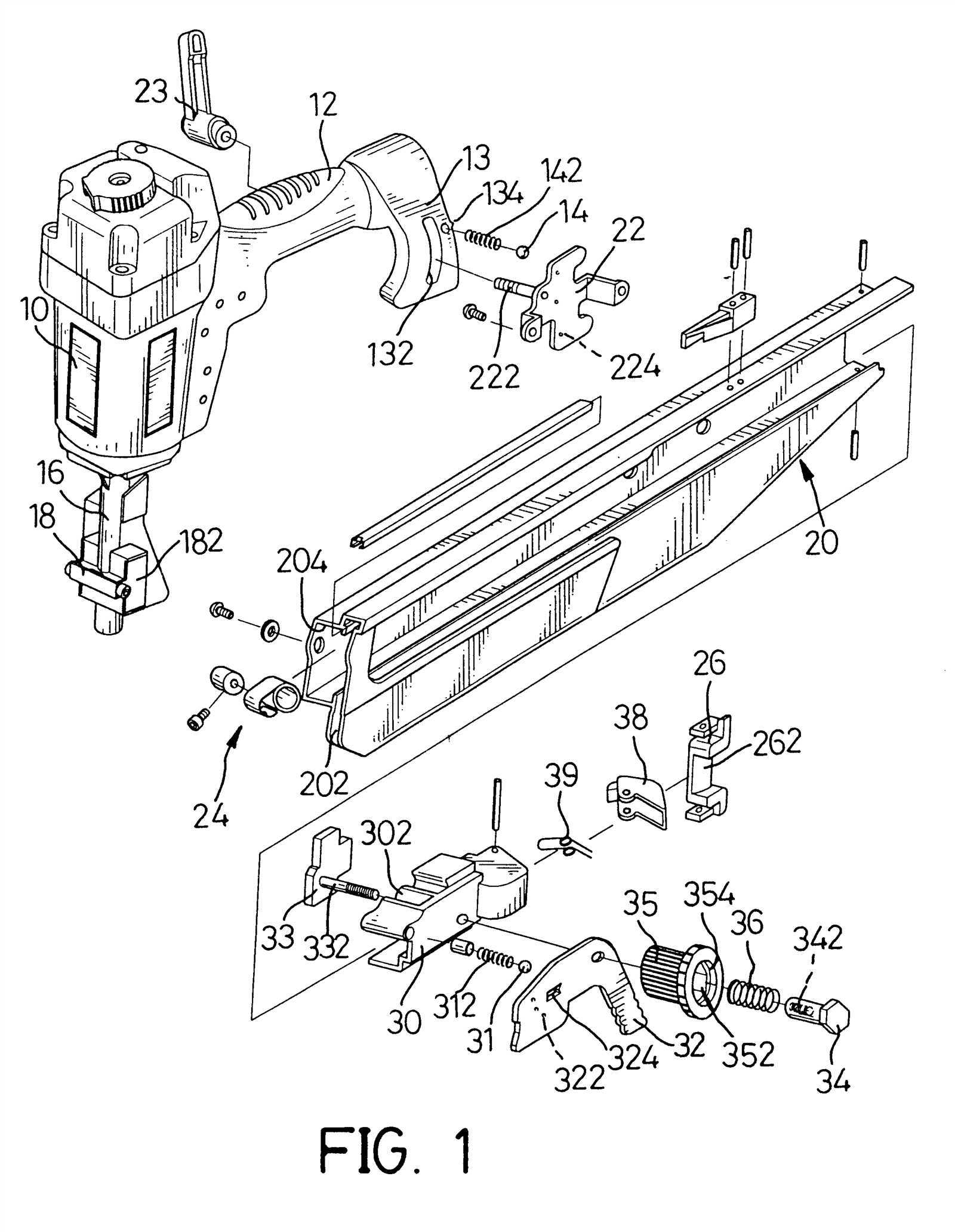 dewalt nail gun parts diagram