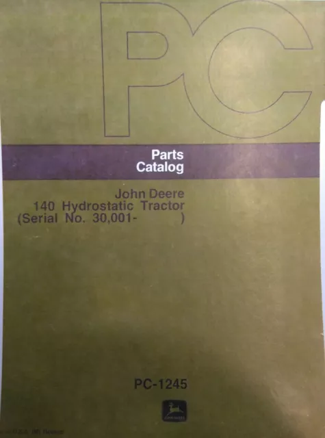 john deere 140 parts diagram