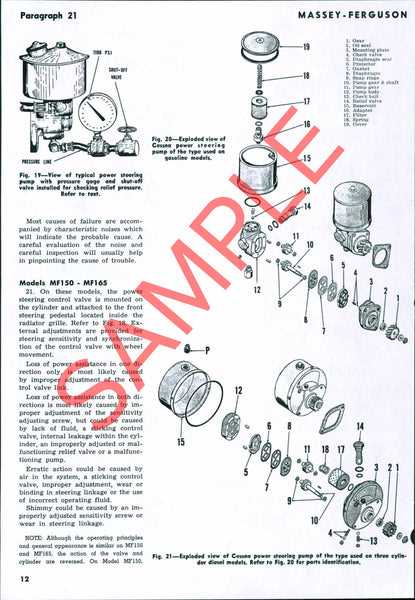 massey ferguson 135 steering parts diagram