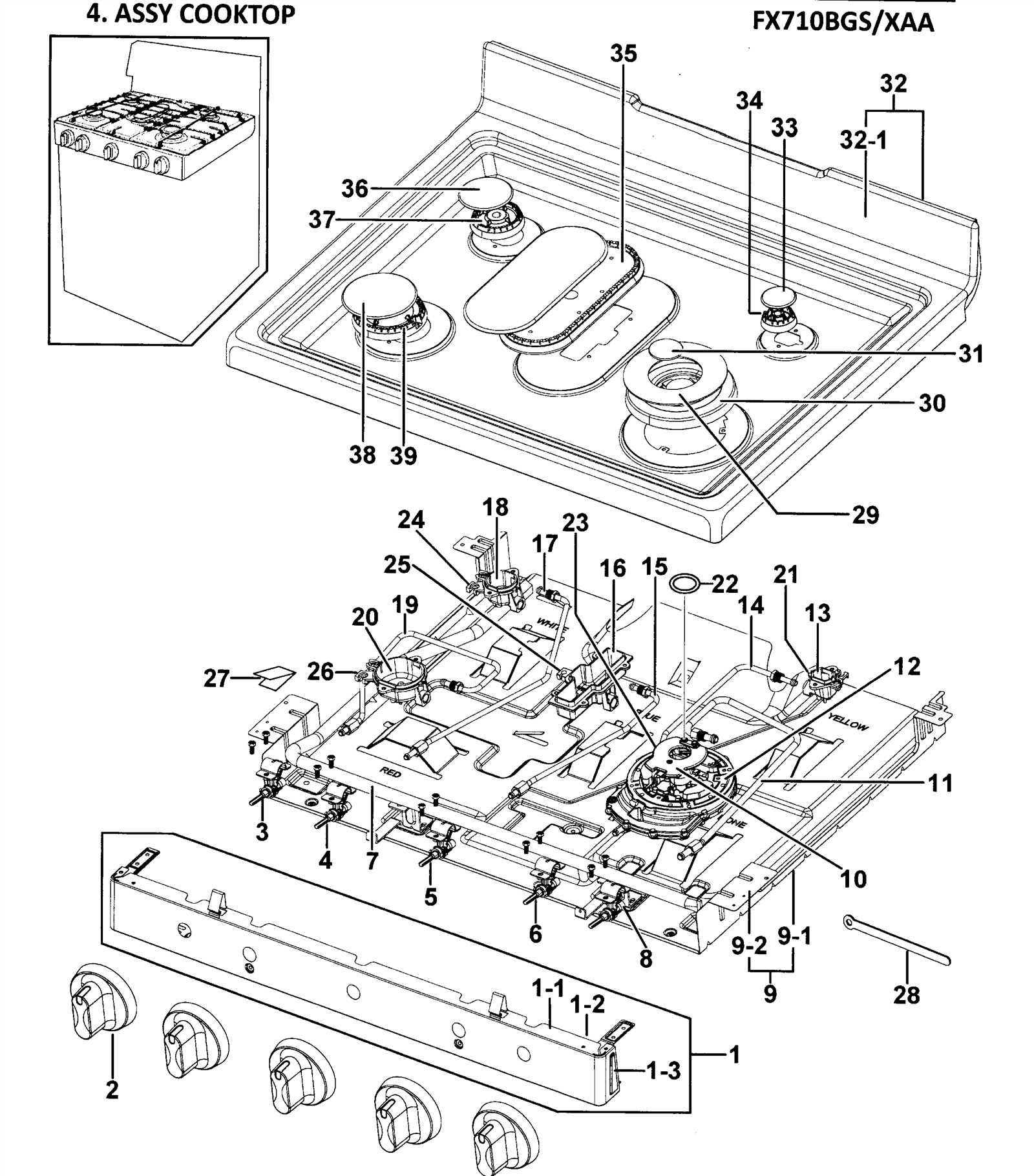 samsung stove parts diagram