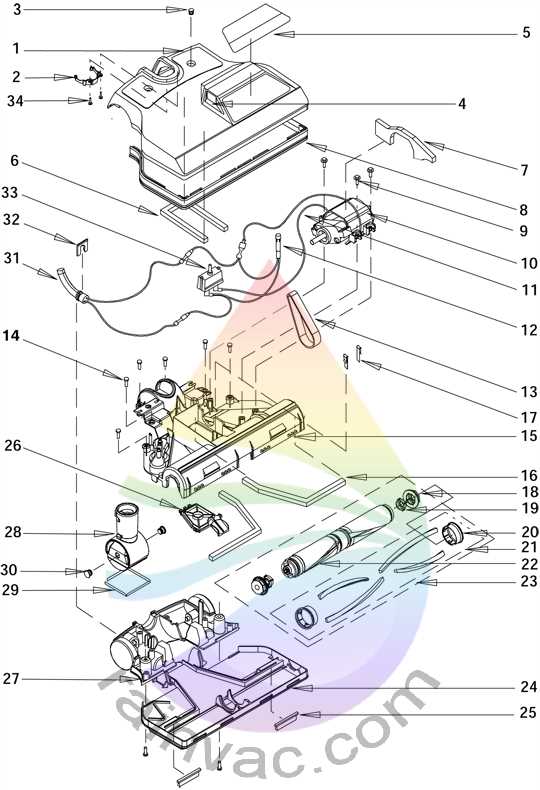 rainbow se vacuum parts diagram