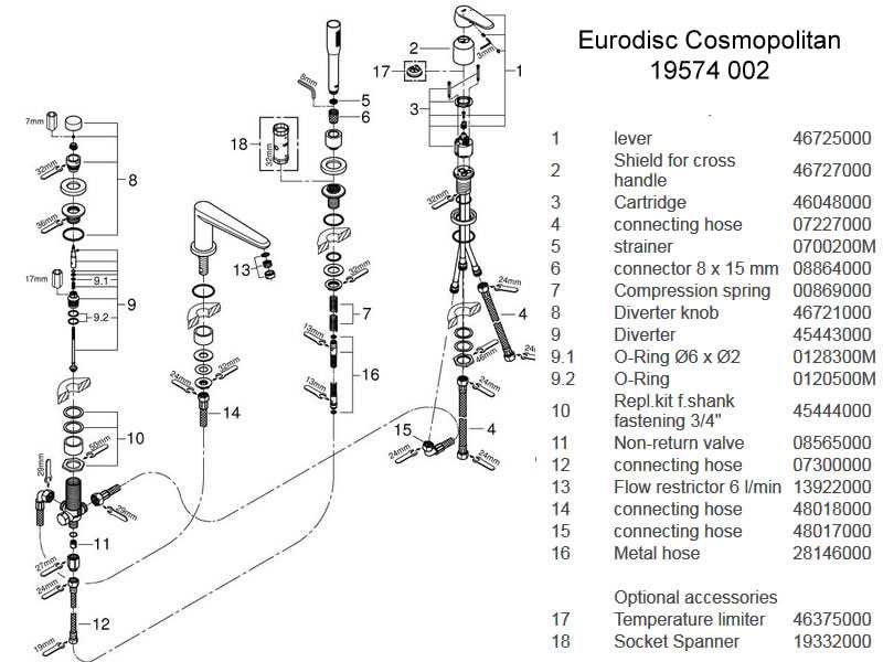 bath shower mixer tap parts diagram