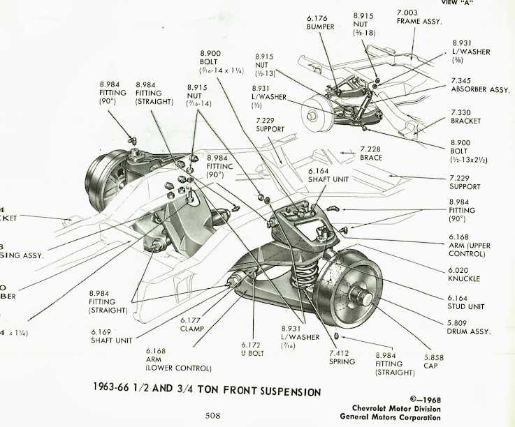 front end suspension parts diagram