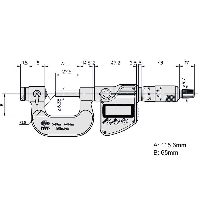 mitutoyo micrometer parts diagram