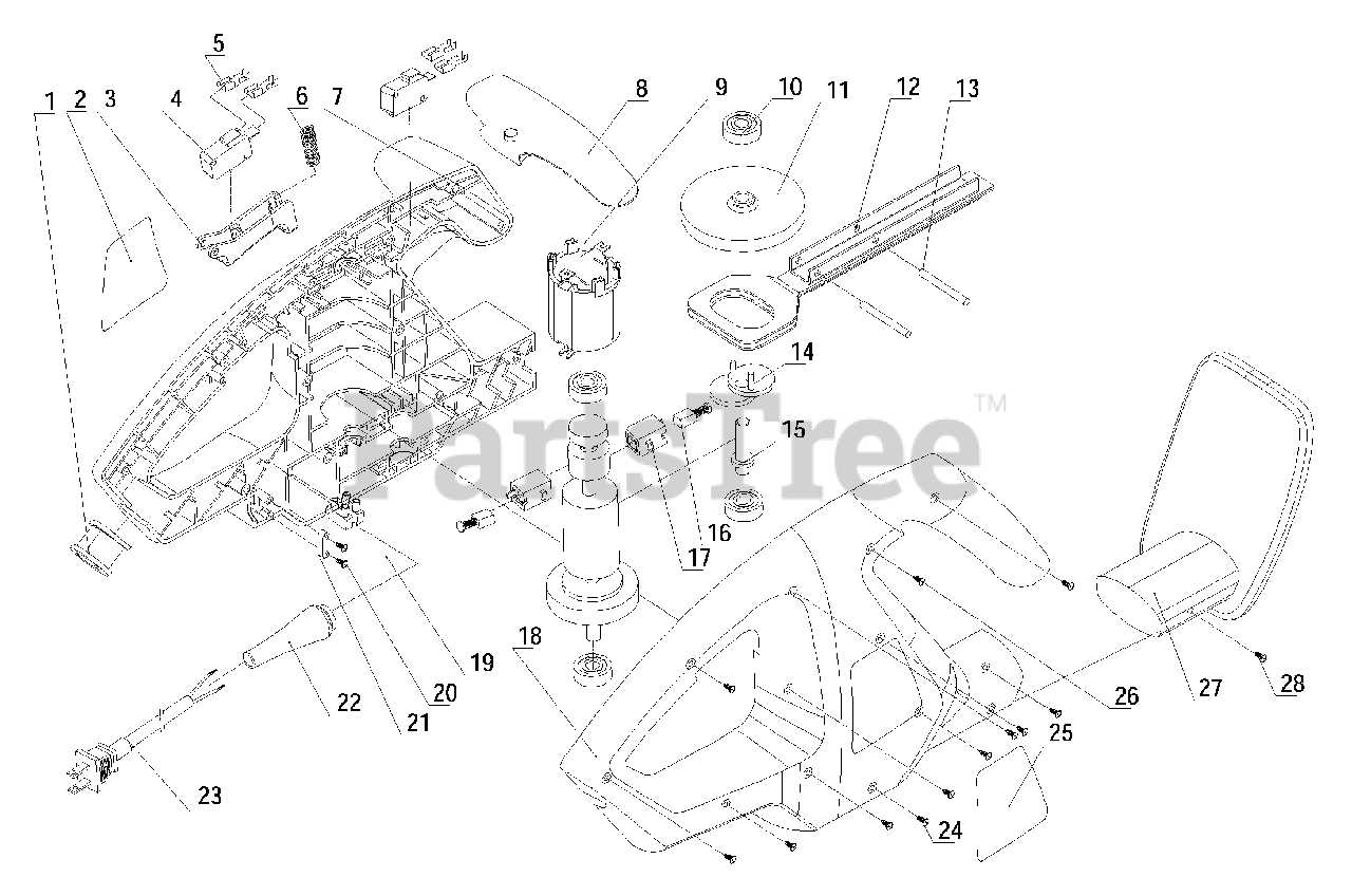 craftsman hedge trimmer parts diagram