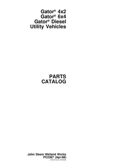 john deere gator 4x2 parts diagram