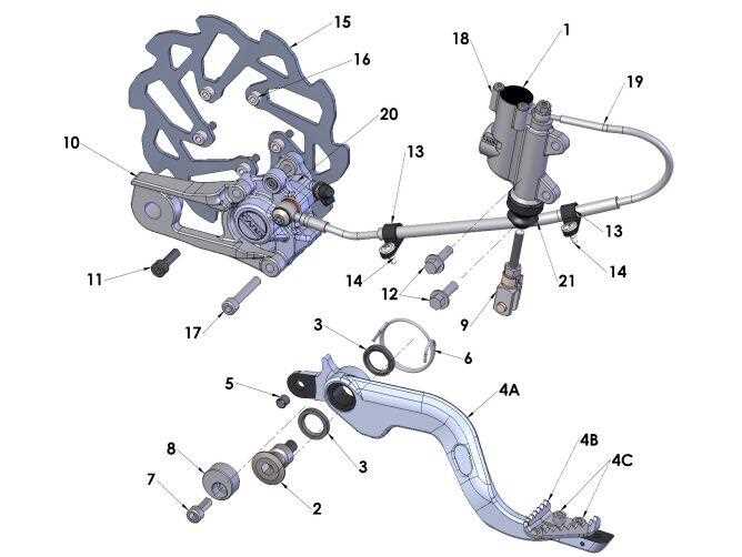 bike brake parts diagram