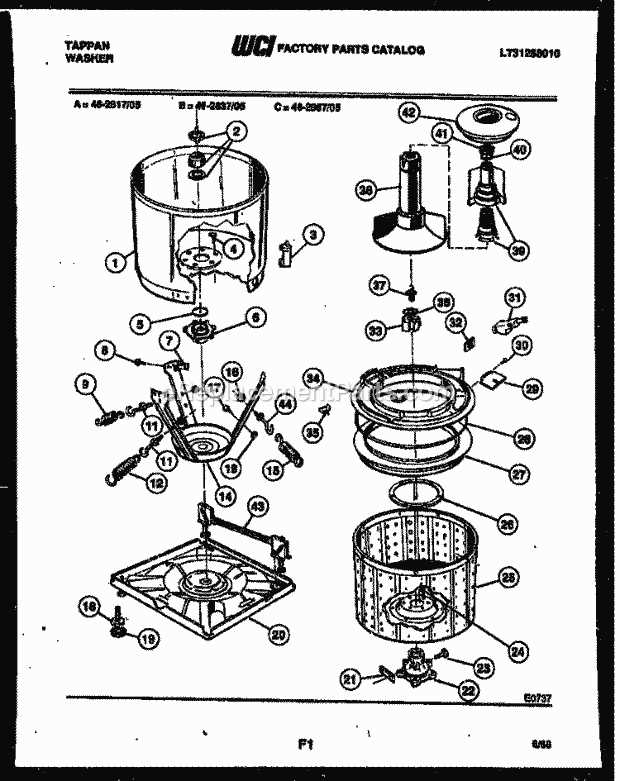 frigidaire gallery front load washer parts diagram