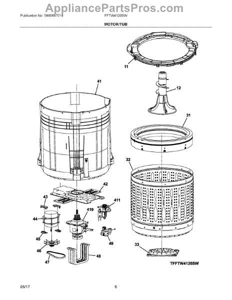 frigidaire top load washer parts diagram