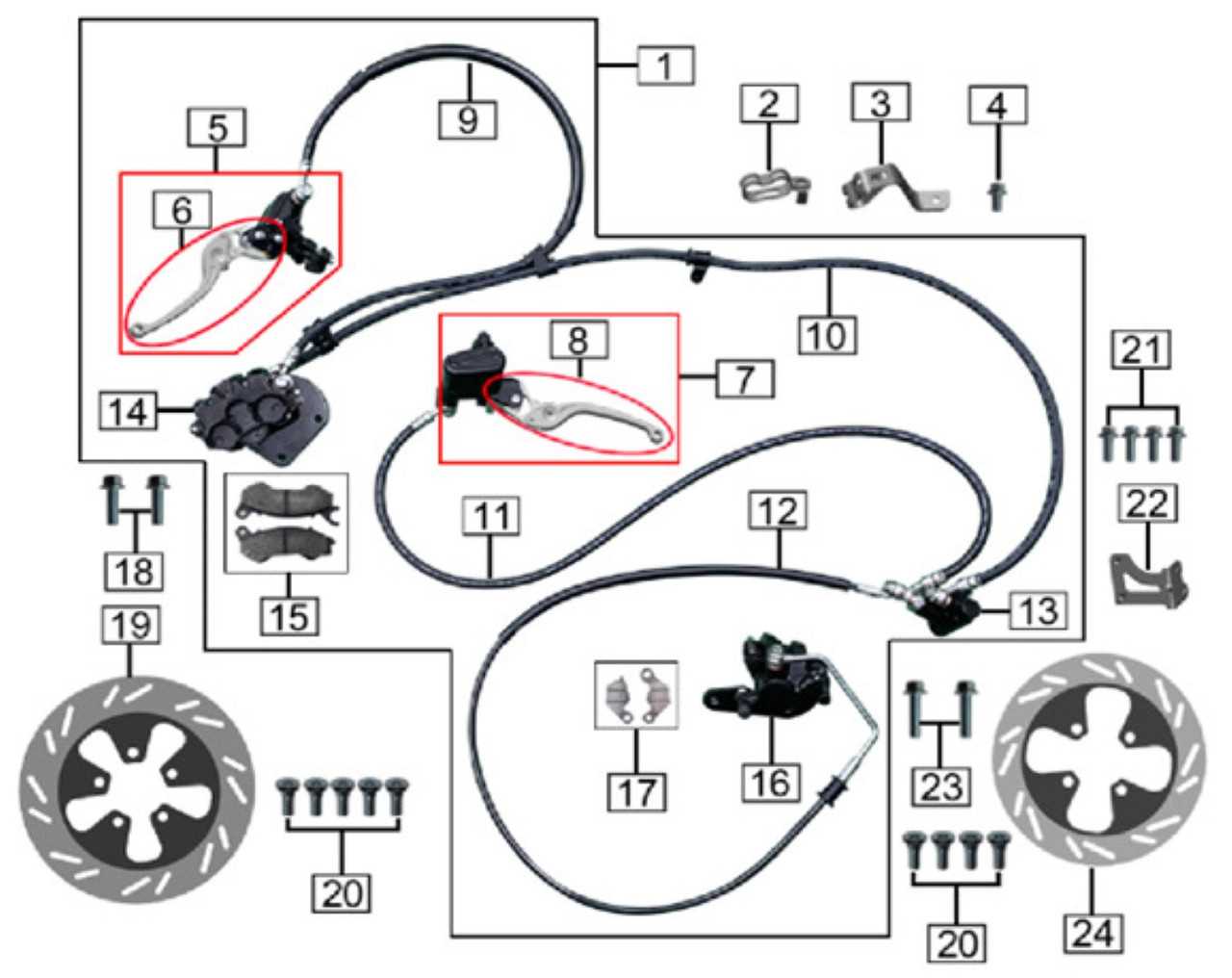 front brake parts diagram