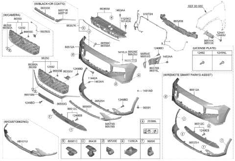 front bumper parts diagram