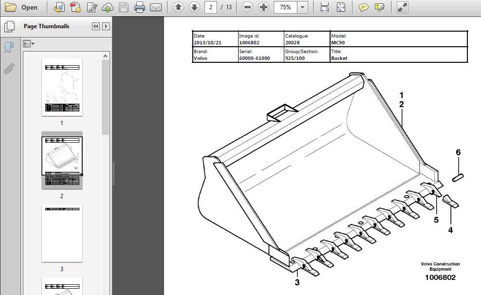 volvo skid steer parts diagram