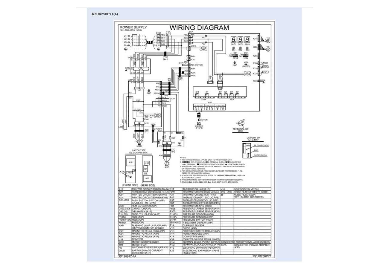 daikin mini split parts diagram