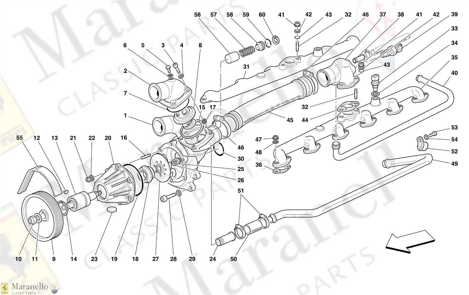 water pump parts diagram