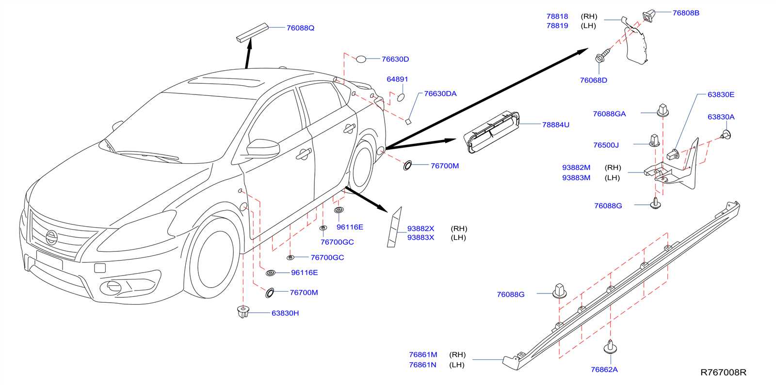 nissan altima body parts diagram