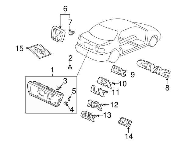 exterior honda civic body parts diagram